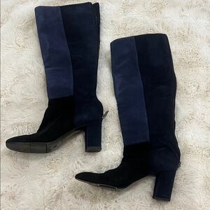 Vero Cuoio Black and Navy Heeled Boots